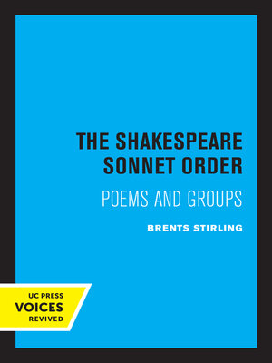 cover image of The Shakespeare Sonnet Order